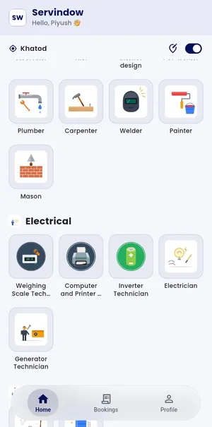 Plumber, carpenter, welder, painter, mason and electrician in Servindow